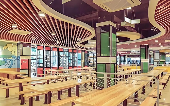 企業(yè)員工食堂高端裝修現(xiàn)場(chǎng)圖片