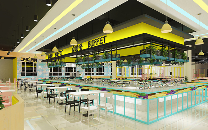 單位食堂裝修設(shè)計效果圖圖片