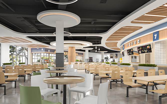 學校食堂現場圖片